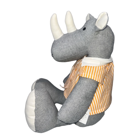 RHINOCEROS ROSCOE THE RHINO PLUSH TOY EXCLUSIVELY FOR PAPERSOURCE NWT 20” - Picture 3 of 7